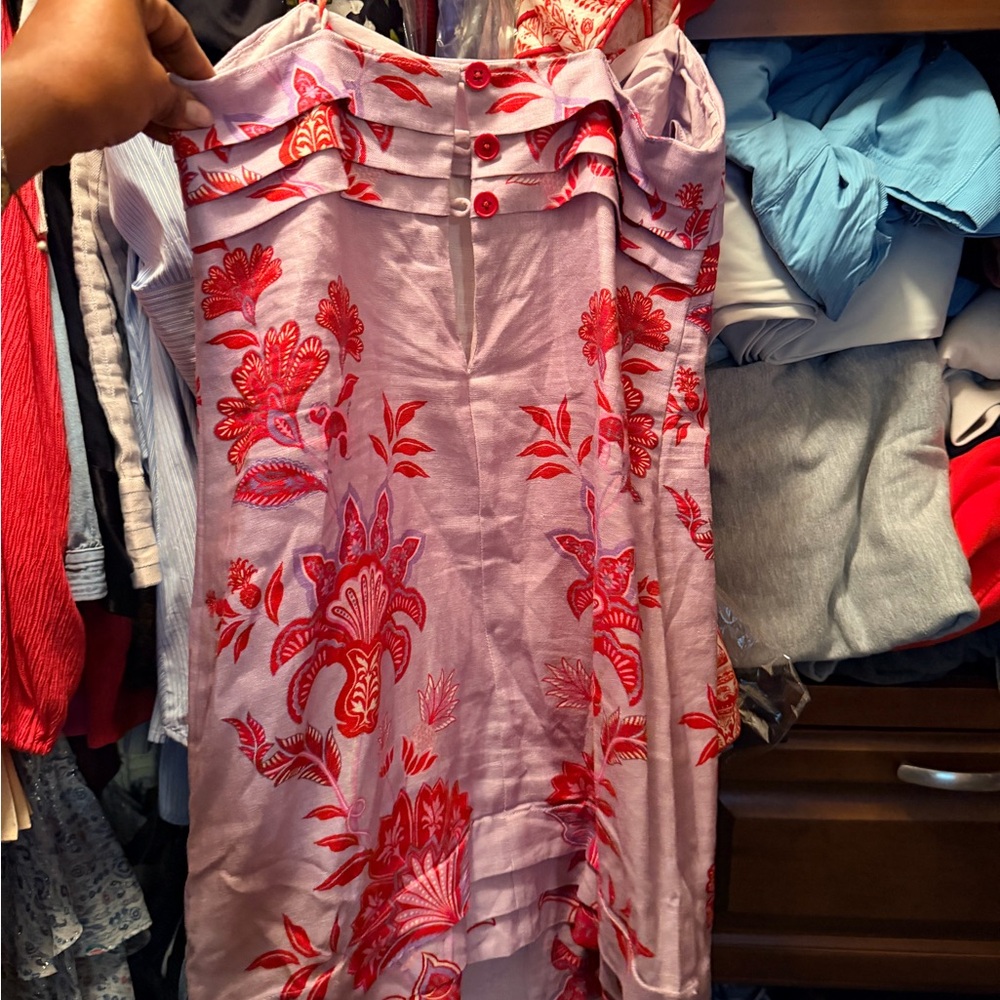 FARM Rio Red and Purple Mini Dress